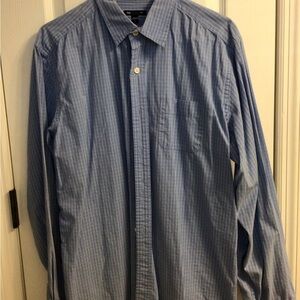 GAP Men's Light Blue Striped Button Down Shirt